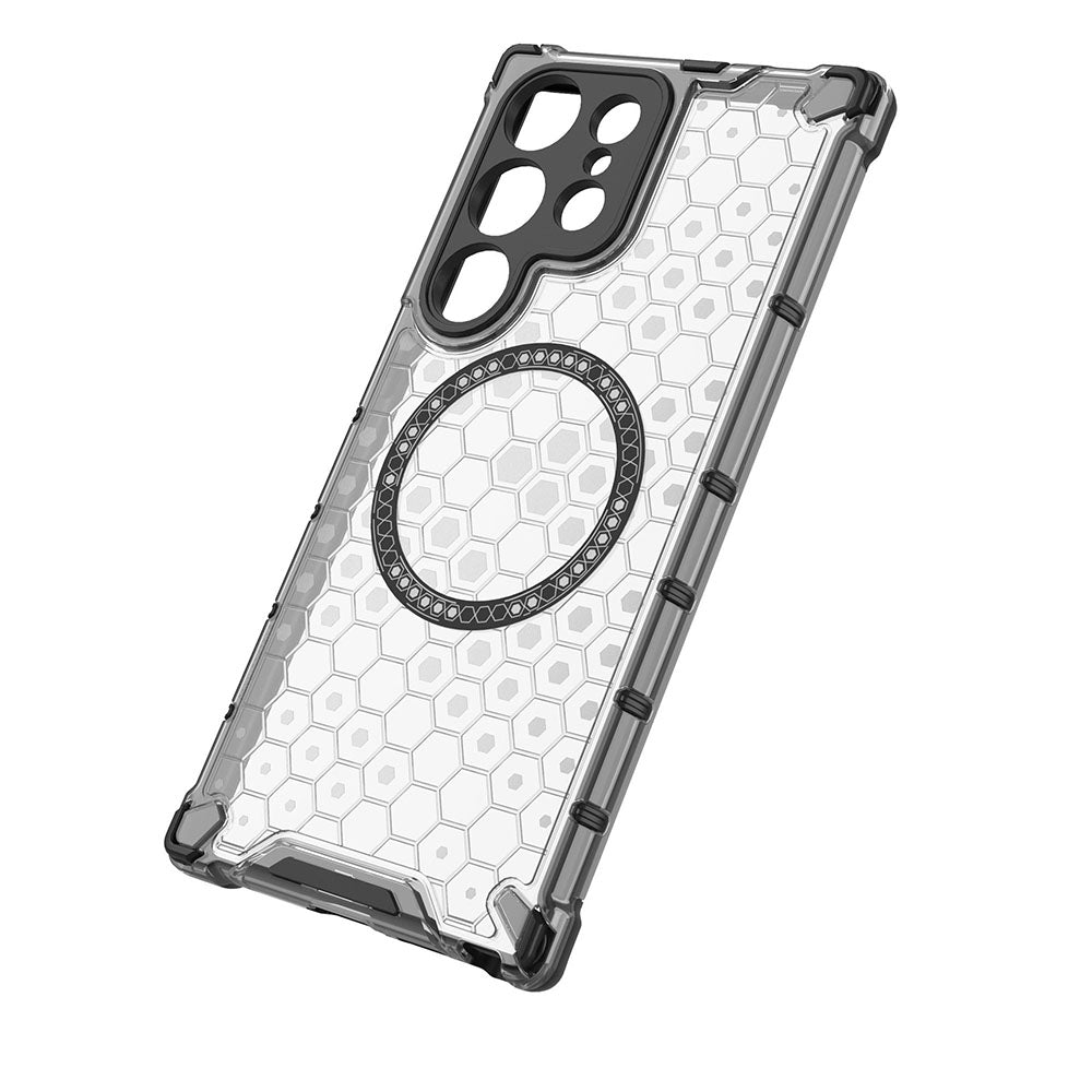 Funda MagSafe para Samsung Galaxy S24 Ultra S928, Techsuit, HoneyComb Shield, Blanca