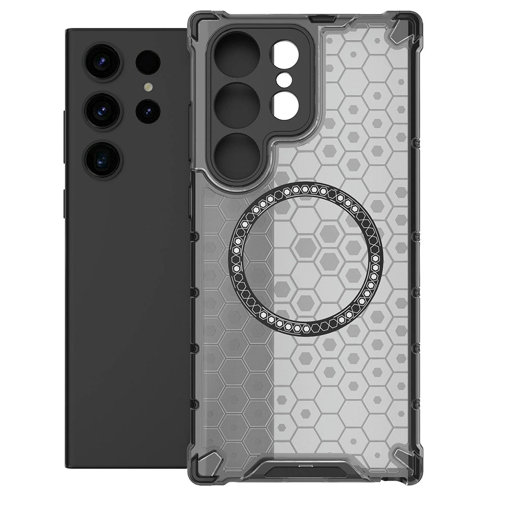 Funda MagSafe para Samsung Galaxy S24 Ultra S928, Techsuit, HoneyComb Shield, Negra