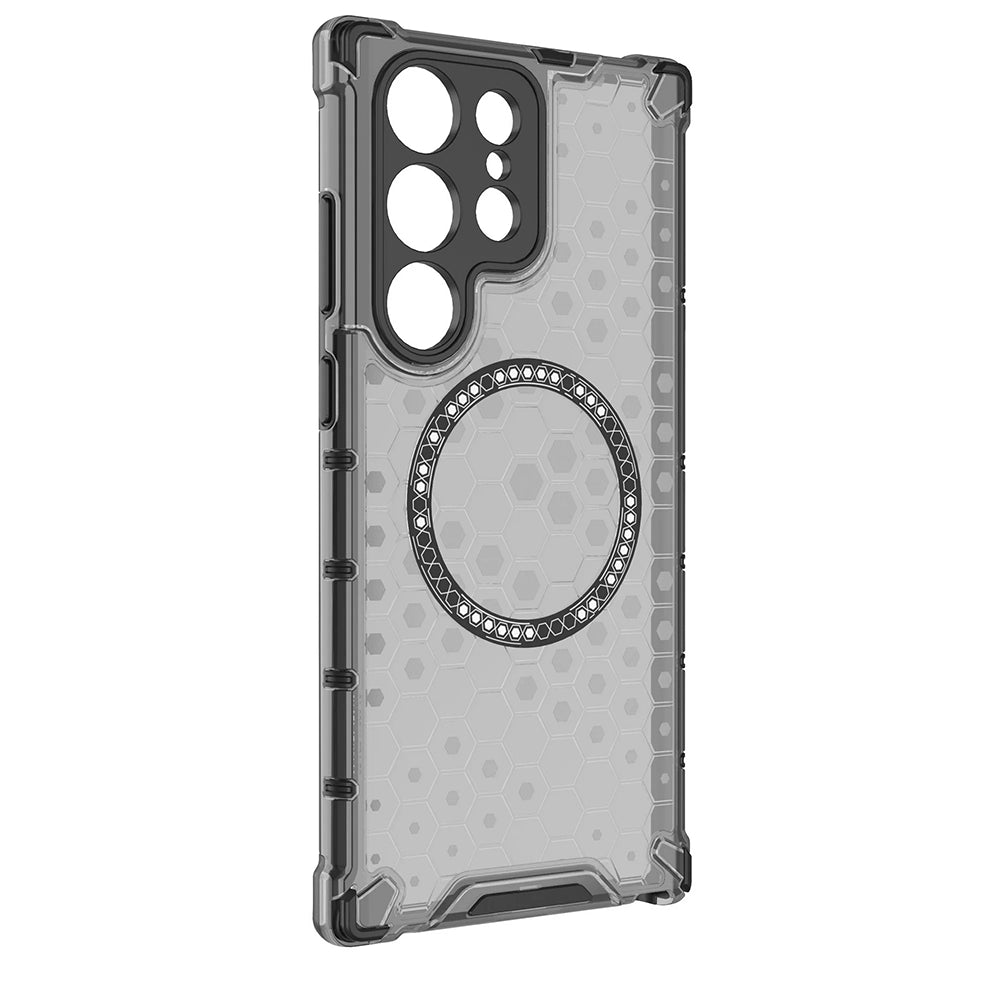 Funda MagSafe para Samsung Galaxy S24 Ultra S928, Techsuit, HoneyComb Shield, Negra