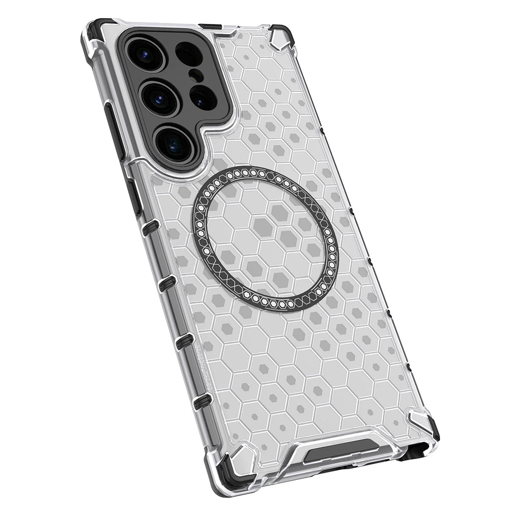 Funda MagSafe para Samsung Galaxy S24 Ultra S928, Techsuit, HoneyComb Shield, Negra