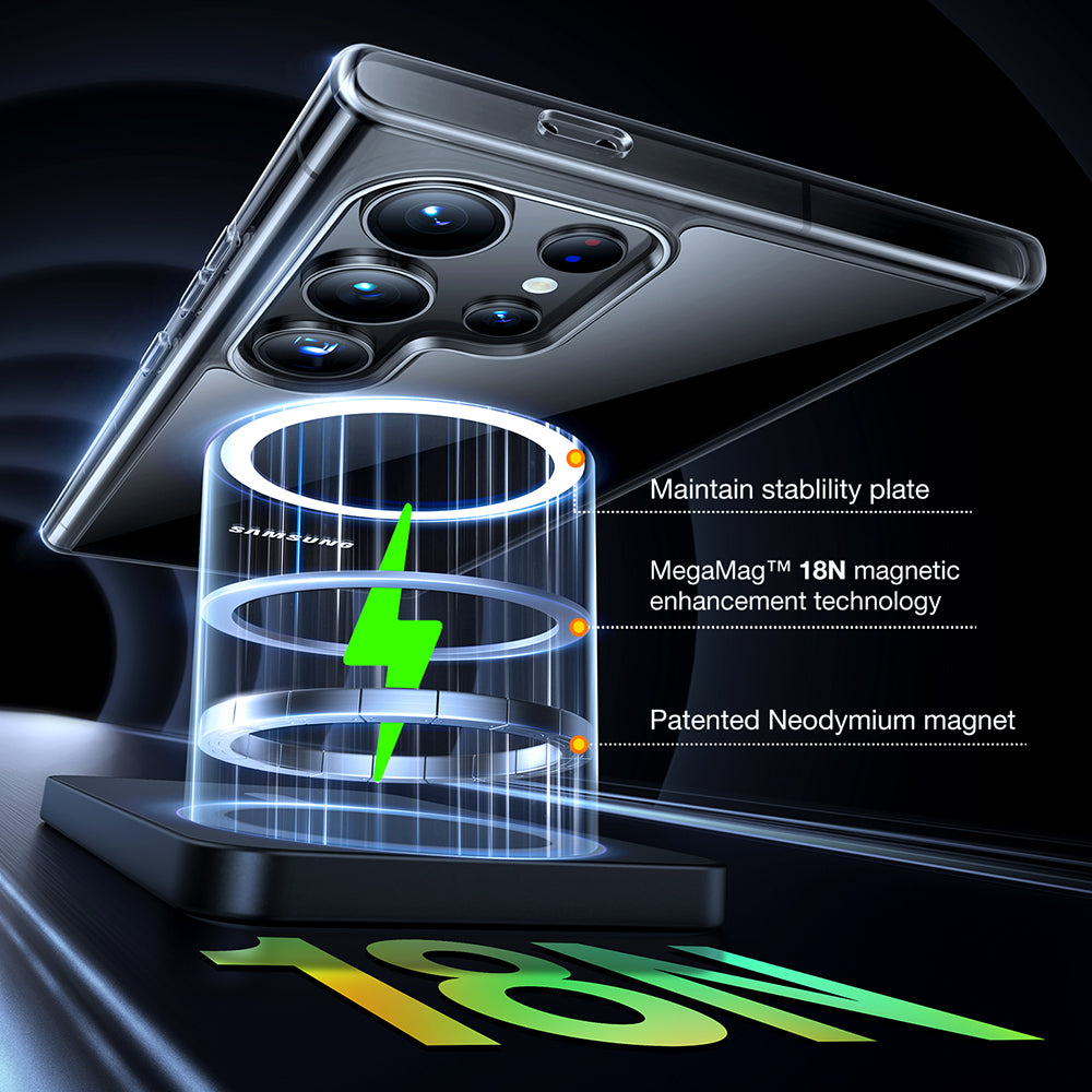 Funda MagSafe para Samsung Galaxy S24 Ultra S928, Torras, Diamond, Transparente