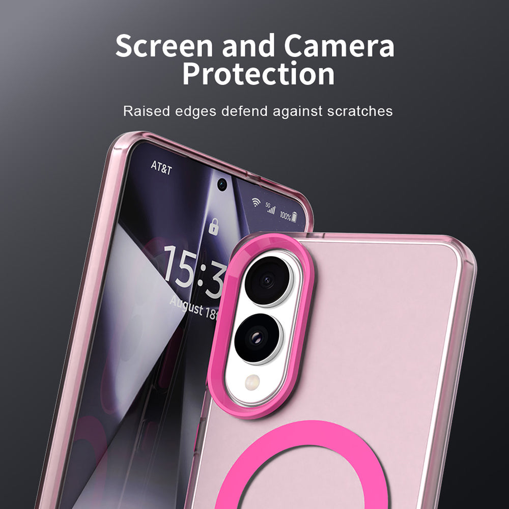 Funda MagSafe para Samsung Galaxy S25 Edge S937, Techsuit, CandyCase, Rosa