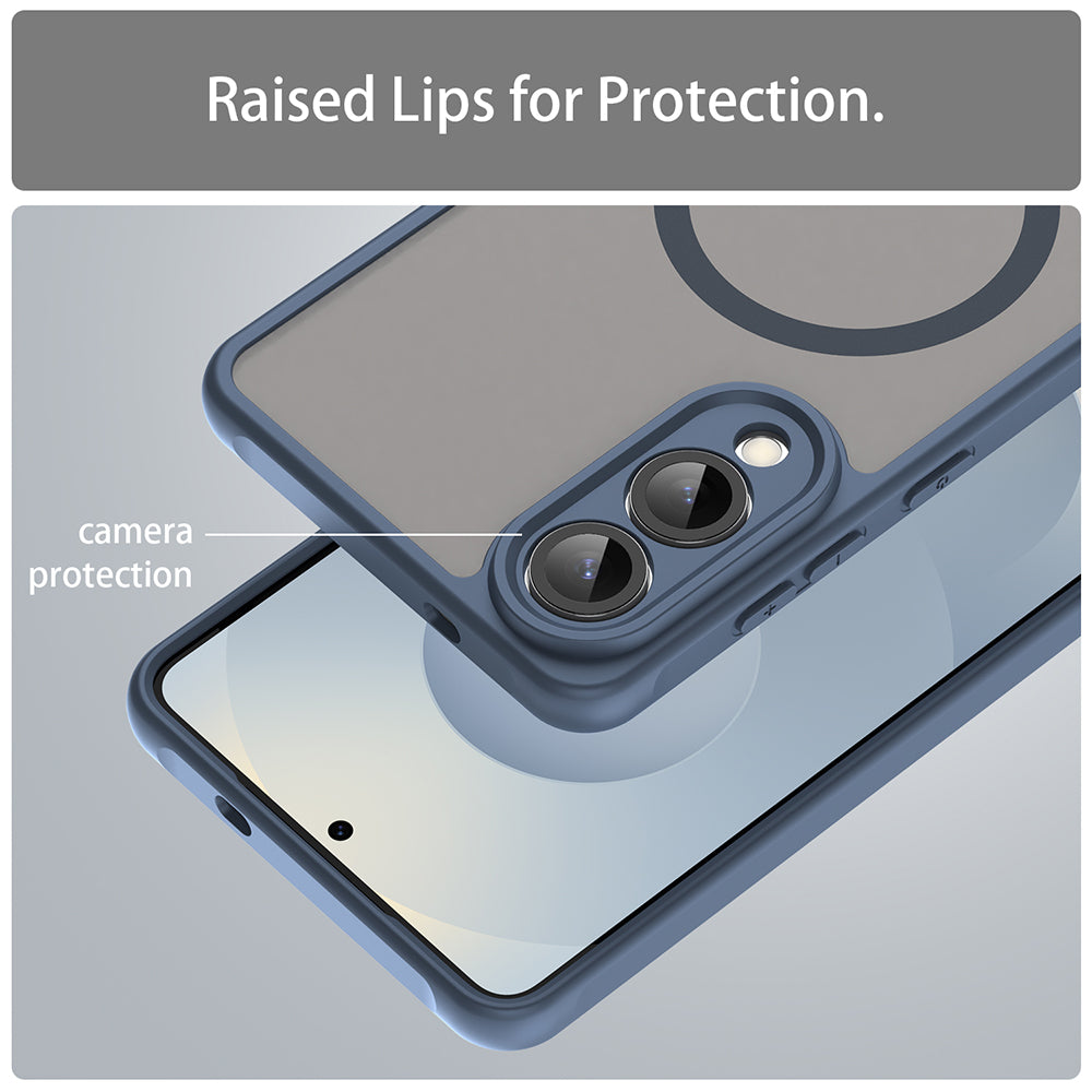 Funda MagSafe para Samsung Galaxy S25 Edge S937, Techsuit, HaloFrost II, Azul Marino