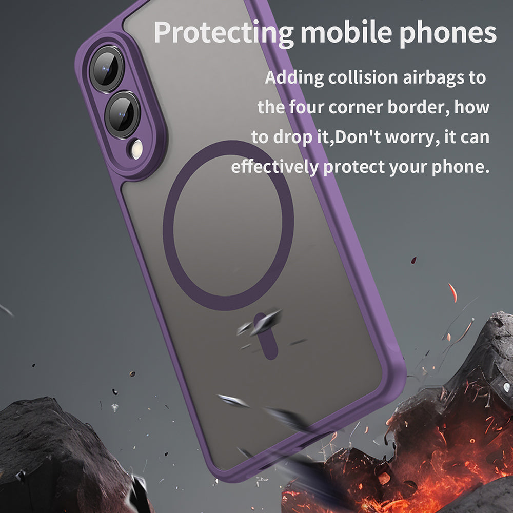 Funda MagSafe para Samsung Galaxy S25 Edge S937, Techsuit, HaloFrost II, Morado