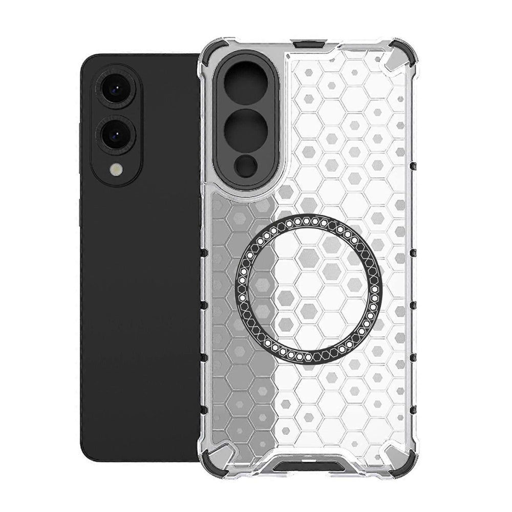 Funda MagSafe para Samsung Galaxy S25 Edge S937, Techsuit, HoneyComb Shield, Blanca