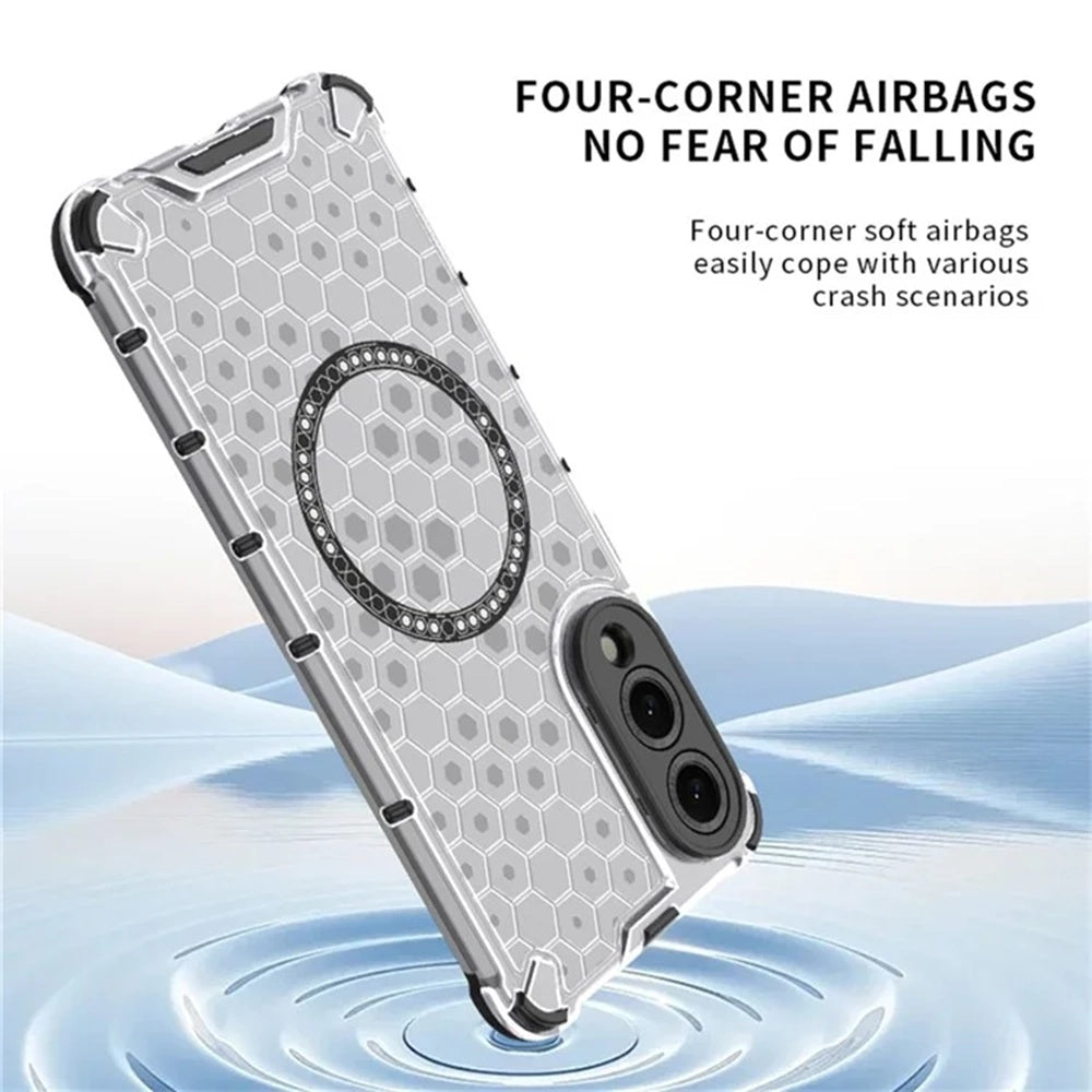 Funda MagSafe para Samsung Galaxy S25 Edge S937, Techsuit, HoneyComb Shield, Negra