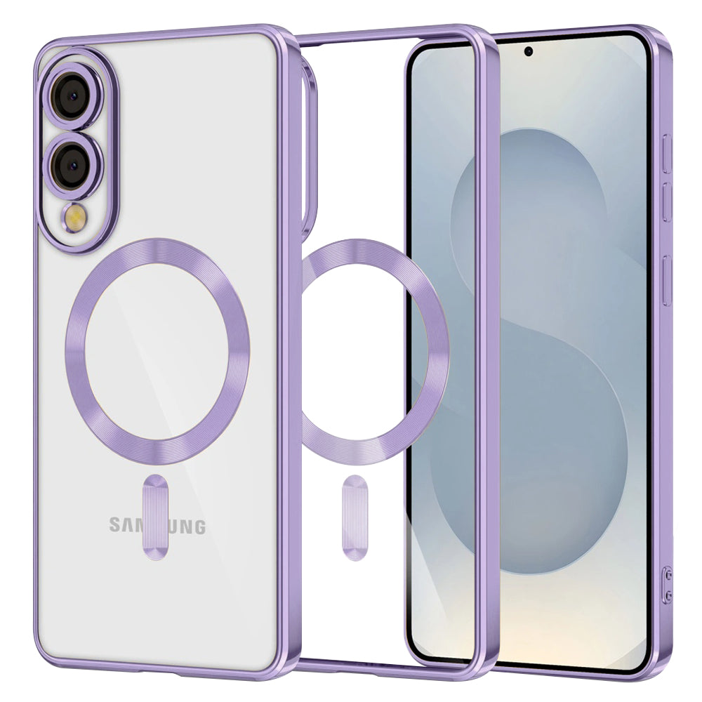 Funda MagSafe para Samsung Galaxy S25 Edge S937, Techsuit, Luxury Crystal, Morado Claro