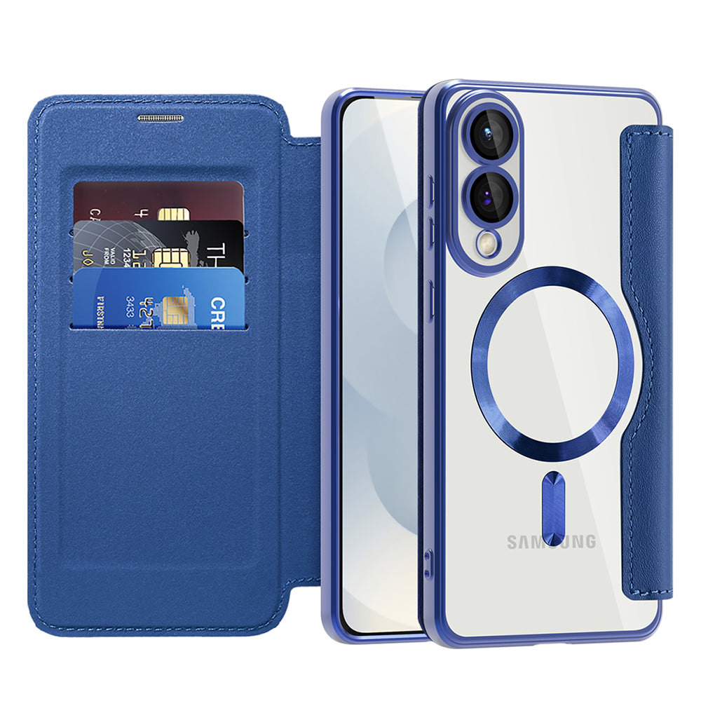 Funda MagSafe para Samsung Galaxy S25 Edge S937, Techsuit, SmartMag Book, Azul