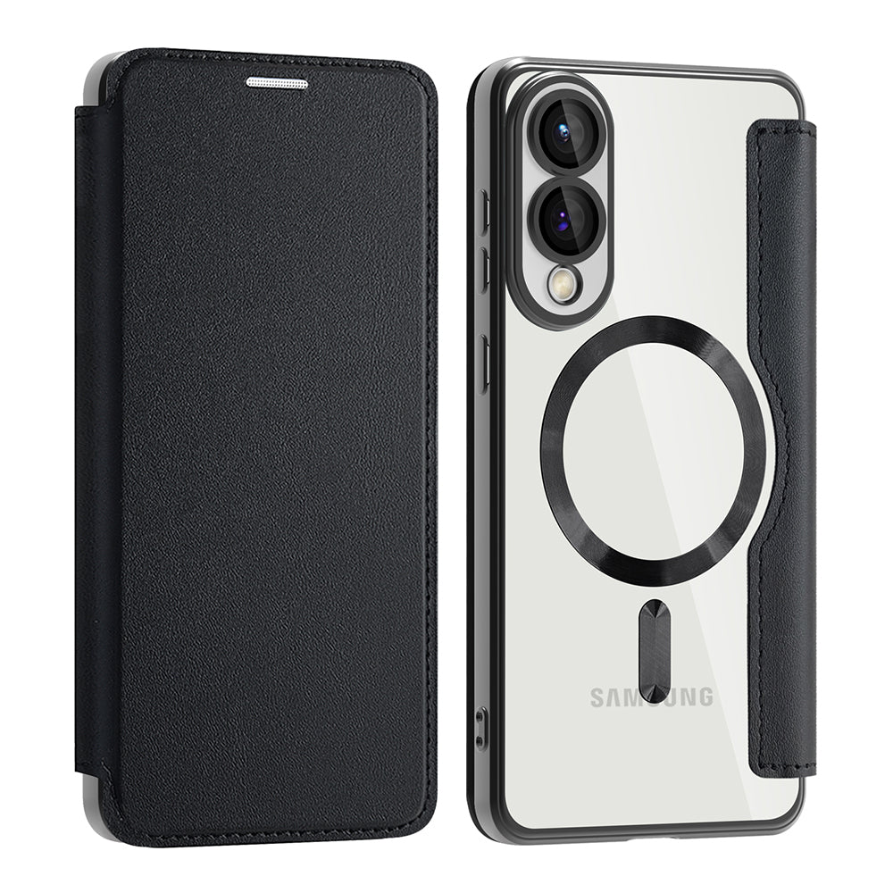 Funda MagSafe para Samsung Galaxy S25 Edge S937, Techsuit, SmartMag Book, Negra