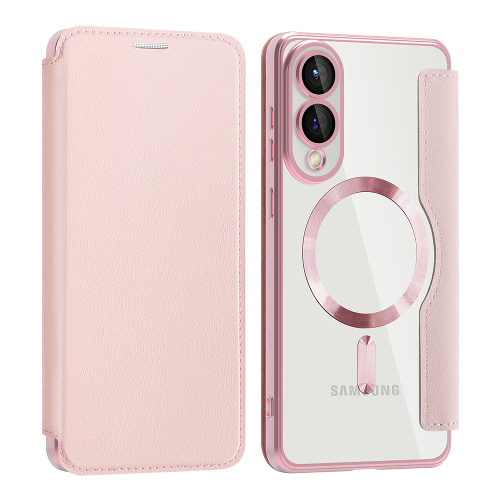 Funda MagSafe para Samsung Galaxy S25 Edge S937, Techsuit, SmartMag Book, Rosa