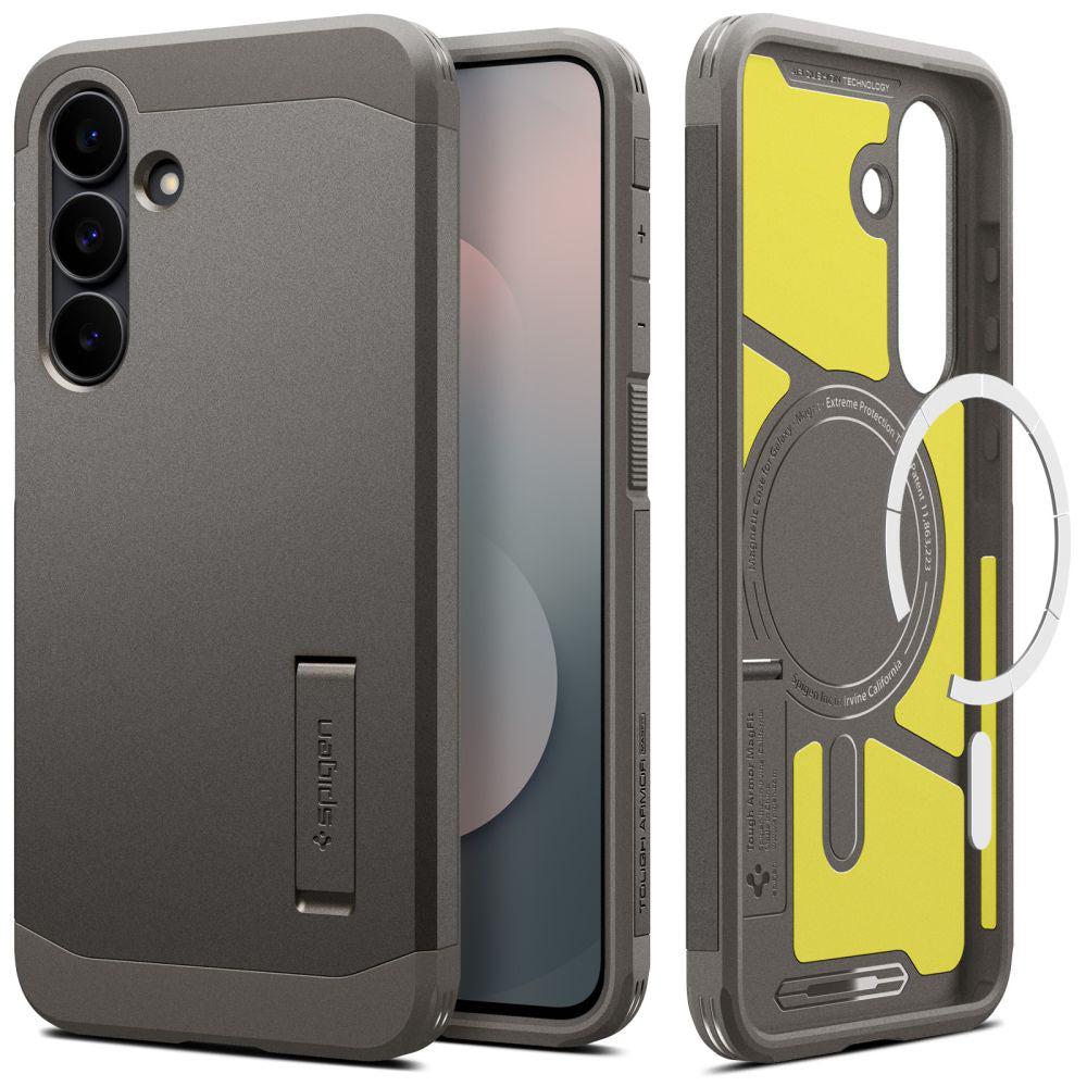 Funda MagSafe para Samsung Galaxy S25 FE, Spigen, Tough Armor, Gris ACS10030