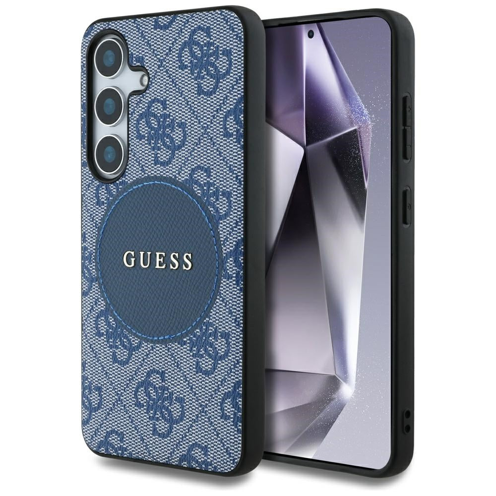 Funda MagSafe para Samsung Galaxy S25+ S936, Guess, 4G Circle Classic Logo, Azul