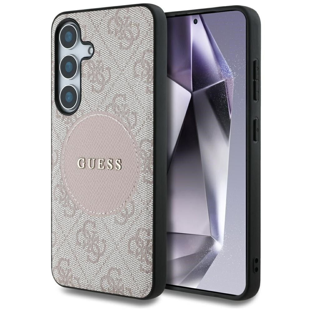 Funda MagSafe para Samsung Galaxy S25+ S936, Guess, 4G Circle Classic Logo, Rosa