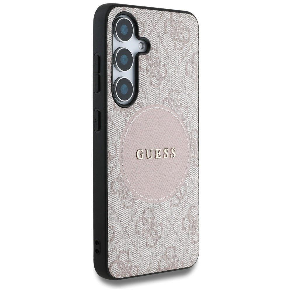 Funda MagSafe para Samsung Galaxy S25+ S936, Guess, 4G Circle Classic Logo, Rosa