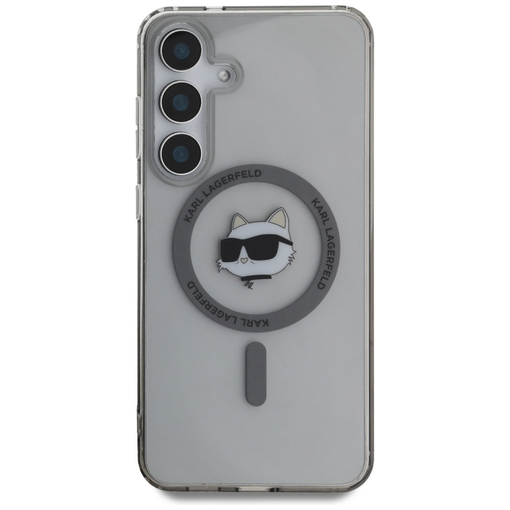 Funda MagSafe para Samsung Galaxy S25+ S936, Karl Lagerfeld, IML Choupette's Head, Negra