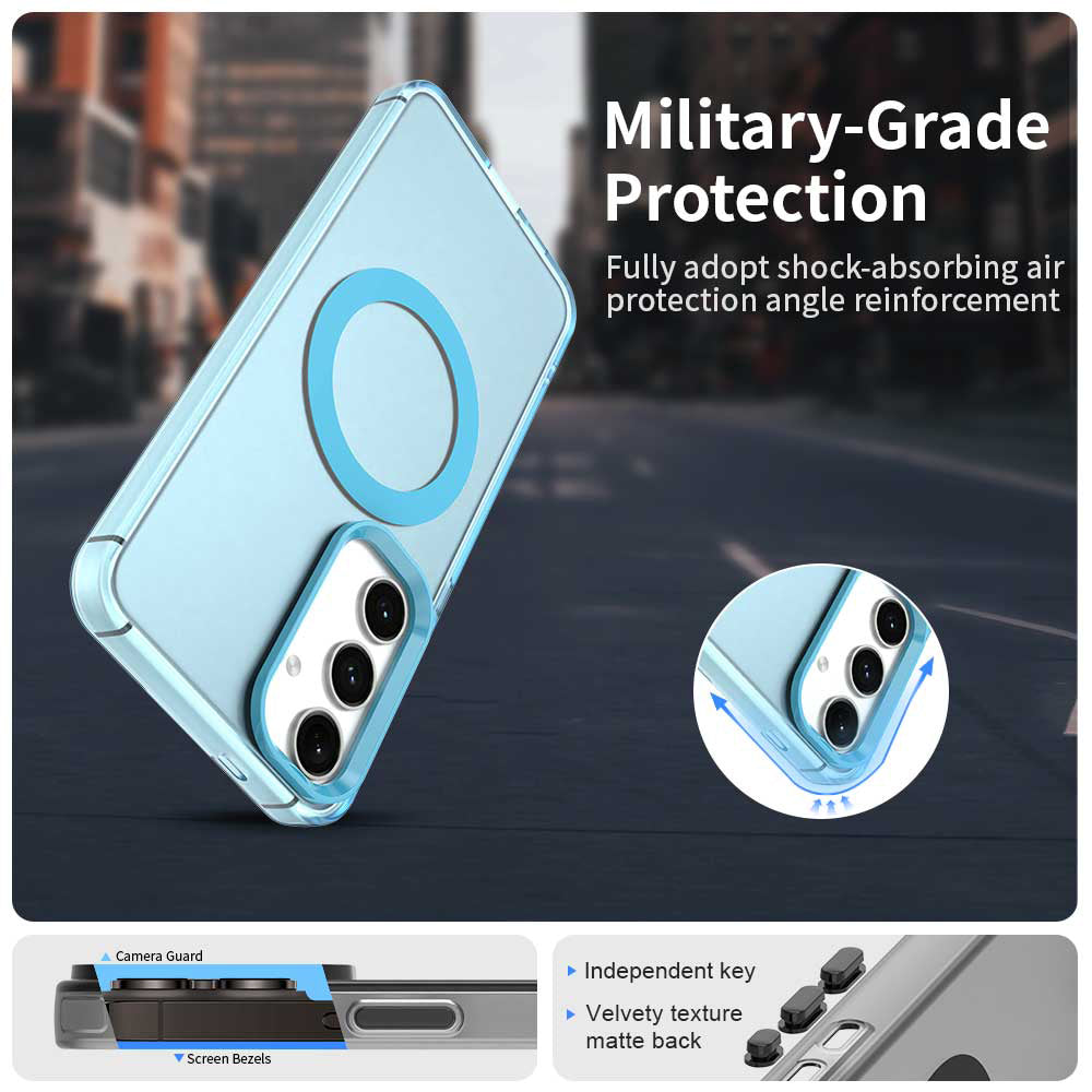 Funda MagSafe para Samsung Galaxy S25+ S936 / S24+ S926, Techsuit, CandyCase, Azul