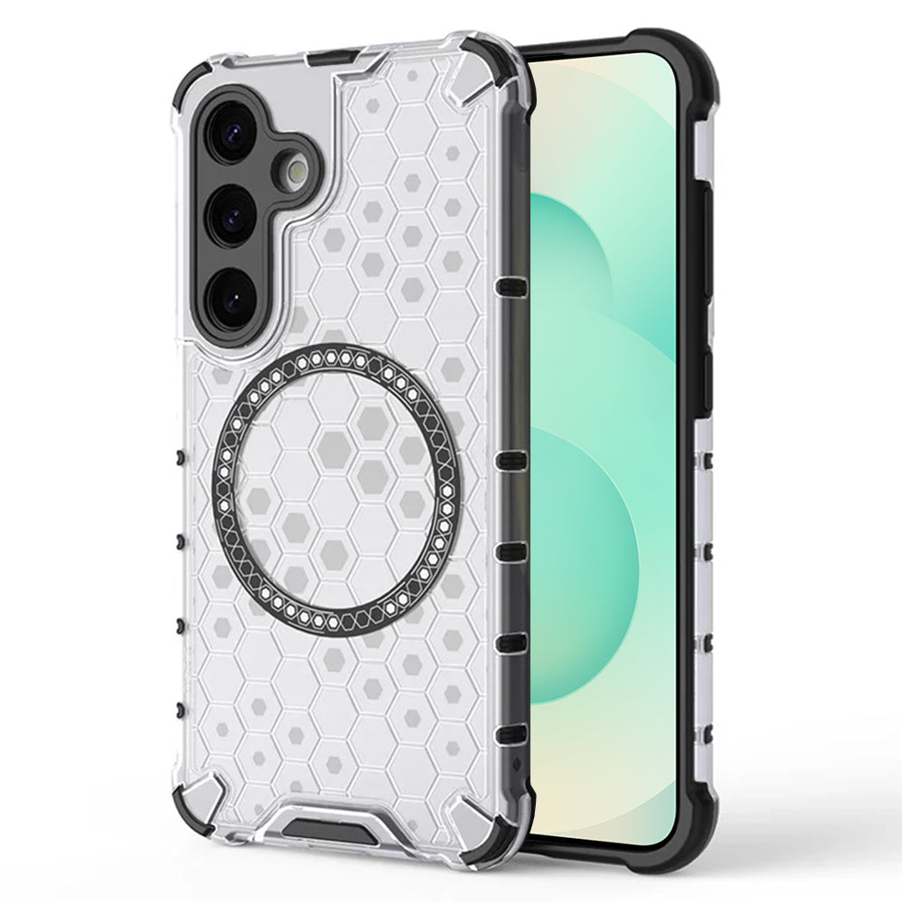 Funda MagSafe para Samsung Galaxy S25+ S936, Techsuit, HoneyComb Shield, Blanca