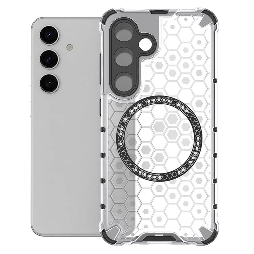 Funda MagSafe para Samsung Galaxy S25+ S936, Techsuit, HoneyComb Shield, Blanca