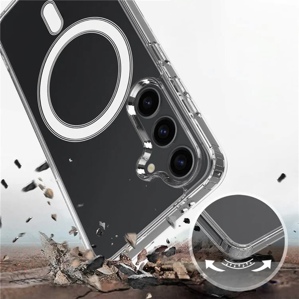Funda MagSafe para Samsung Galaxy S25+ S936, Techsuit, Pro, Transparente