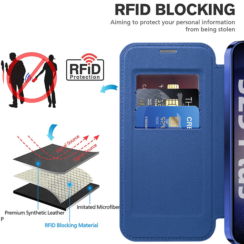 Funda MagSafe para Samsung Galaxy S25+ S936, Techsuit, SmartMag Book, Azul
