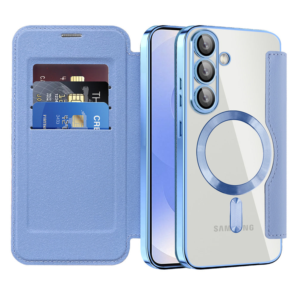 Funda MagSafe para Samsung Galaxy S25+ S936, Techsuit, SmartMag Book, Azul