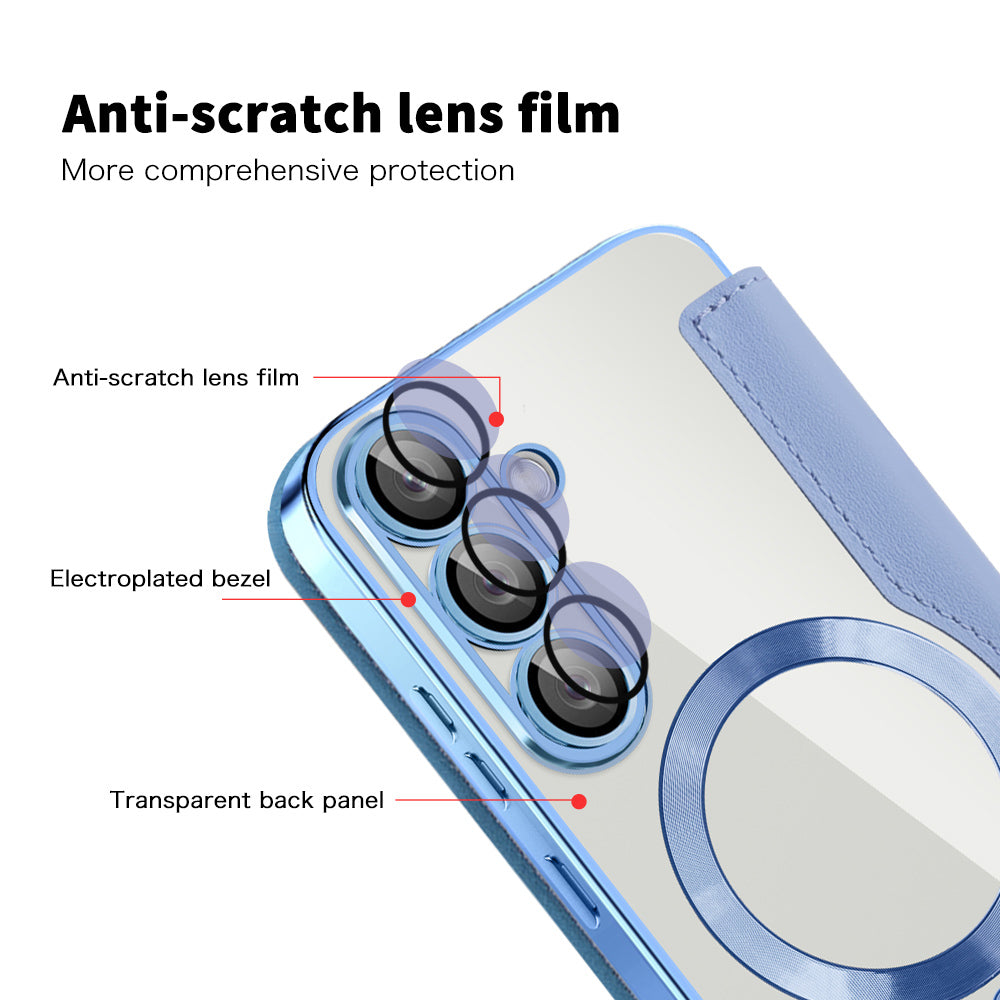 Funda MagSafe para Samsung Galaxy S25+ S936, Techsuit, SmartMag Book, Azul