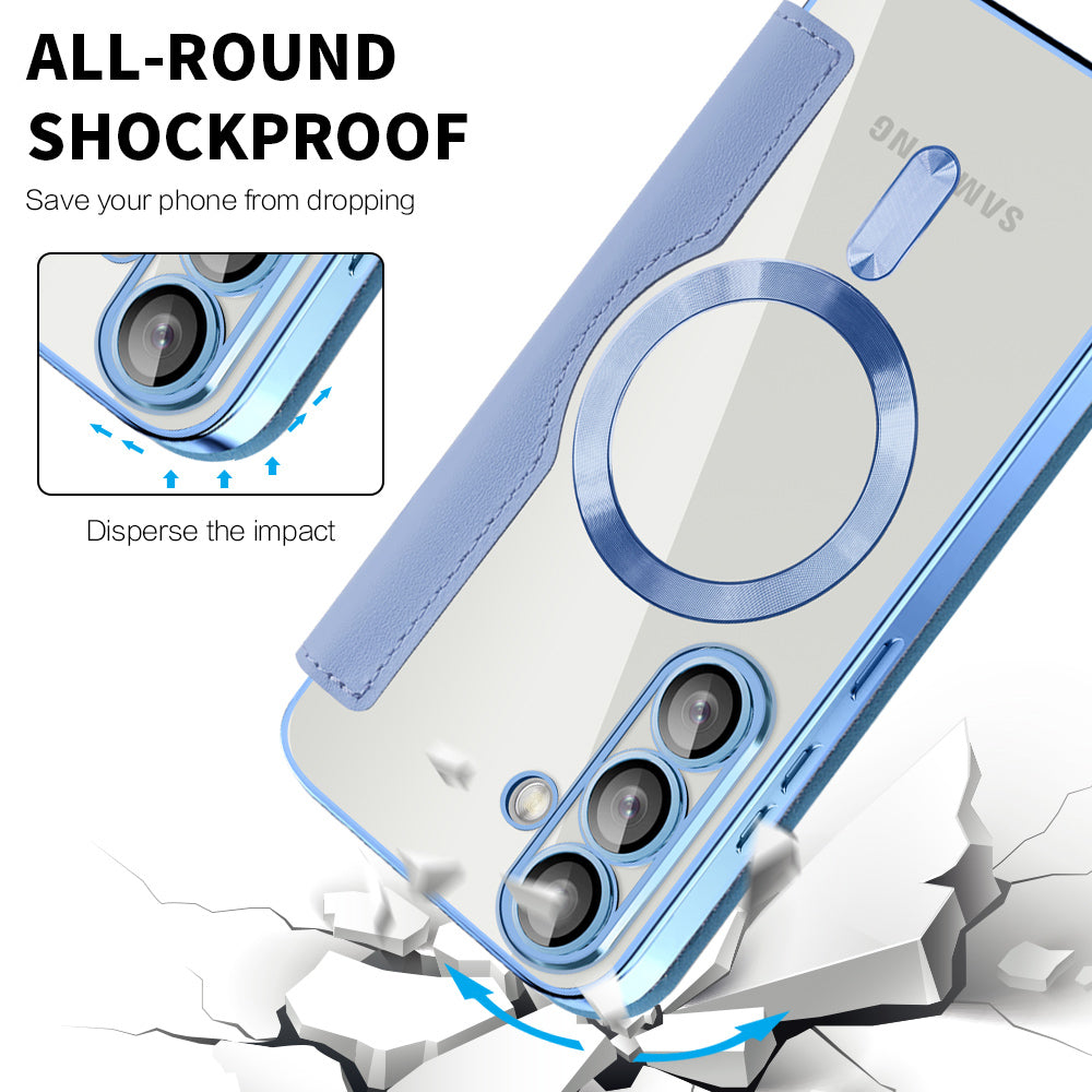 Funda MagSafe para Samsung Galaxy S25+ S936, Techsuit, SmartMag Book, Azul