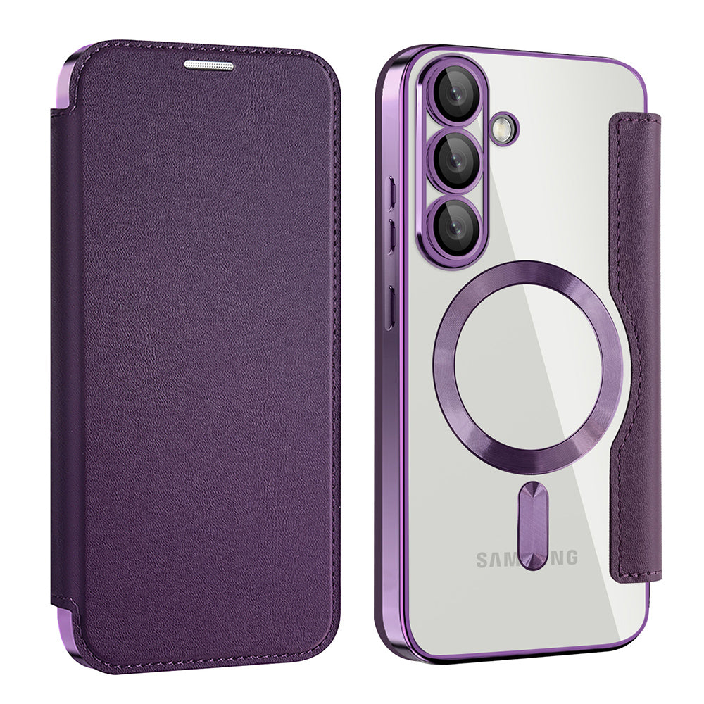 Funda MagSafe para Samsung Galaxy S25+ S936, Techsuit, SmartMag Book, Morado
