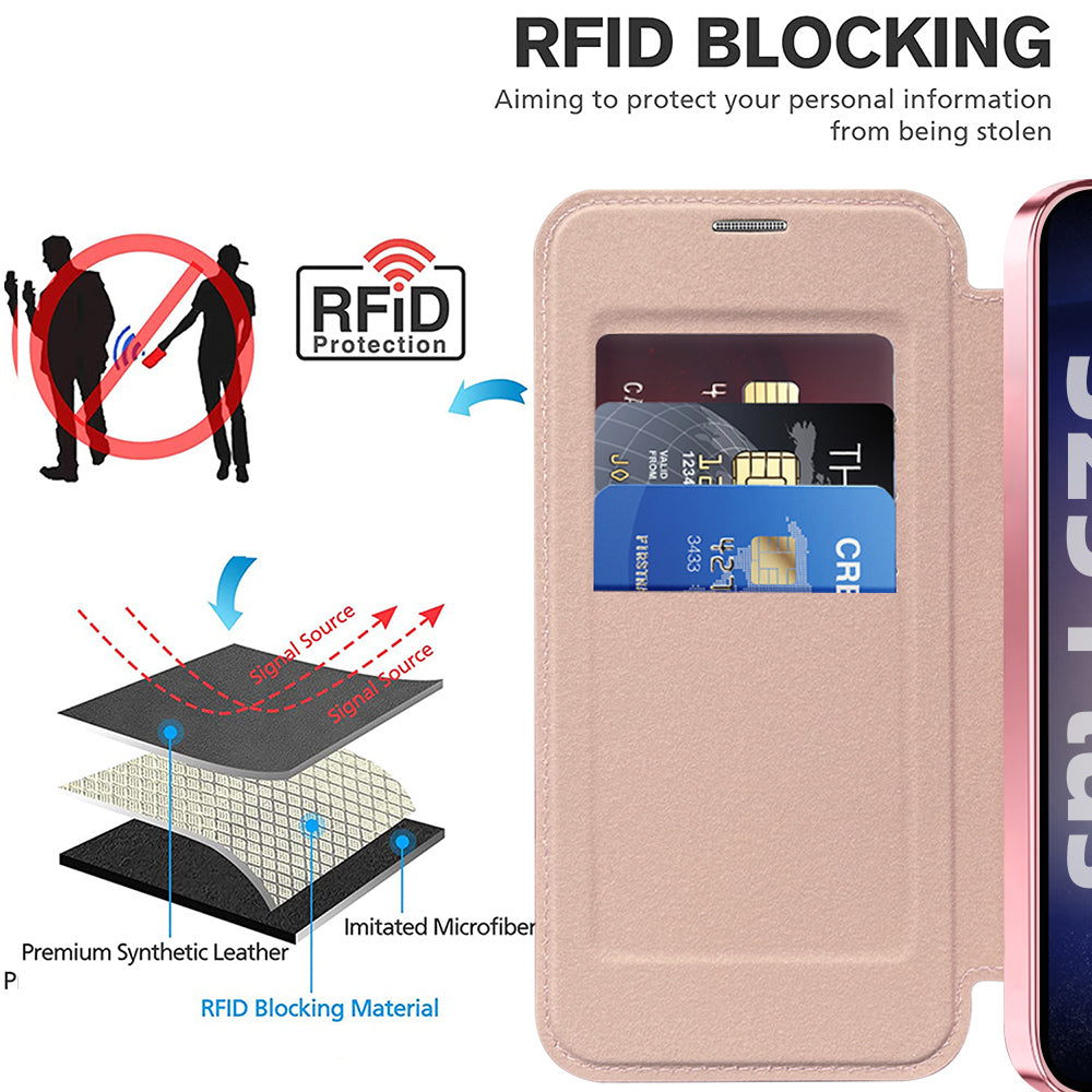 Funda MagSafe para Samsung Galaxy S25+ S936, Techsuit, SmartMag Book, Rosa