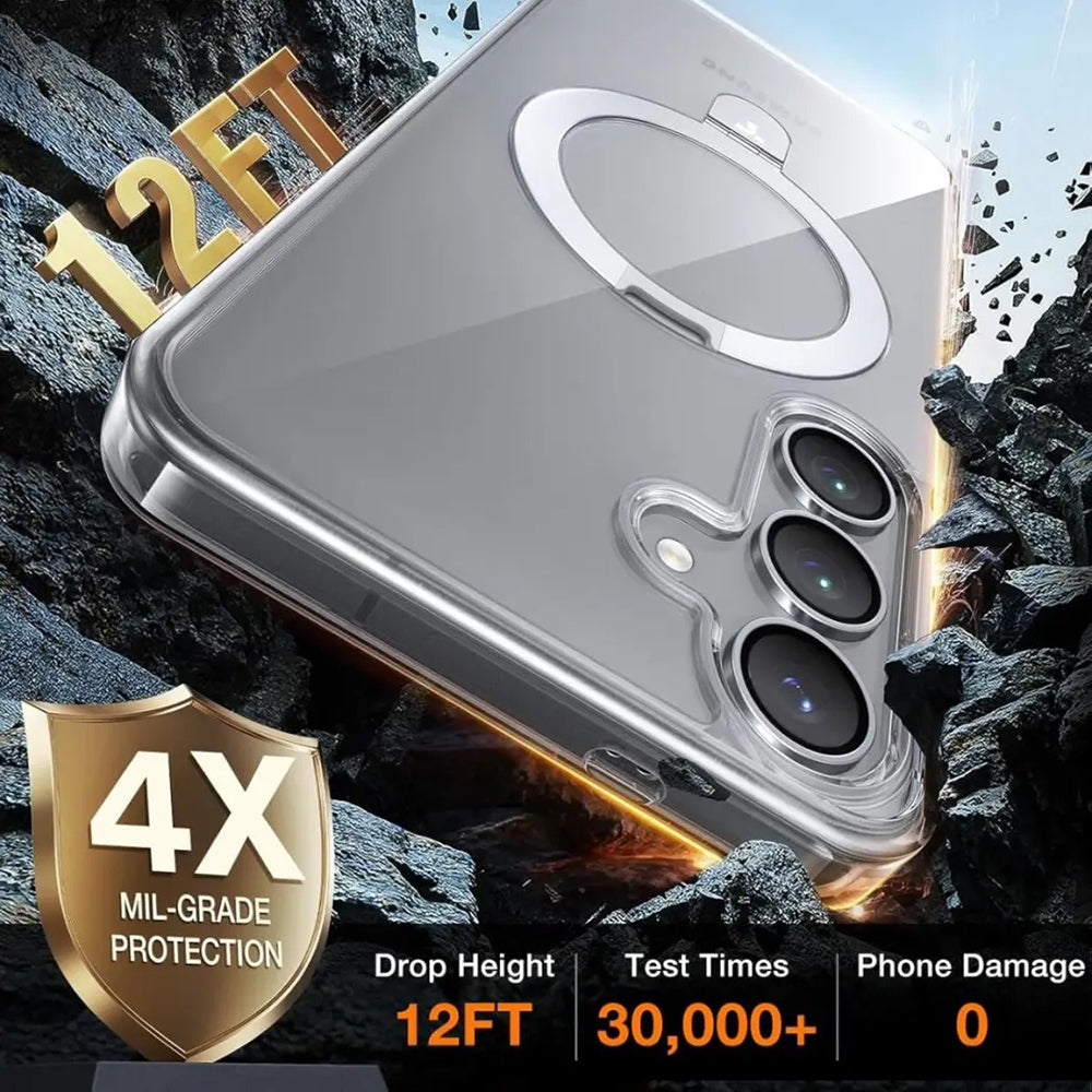Funda MagSafe para Samsung Galaxy S25+ S936, Torras, Ostand, Transparente