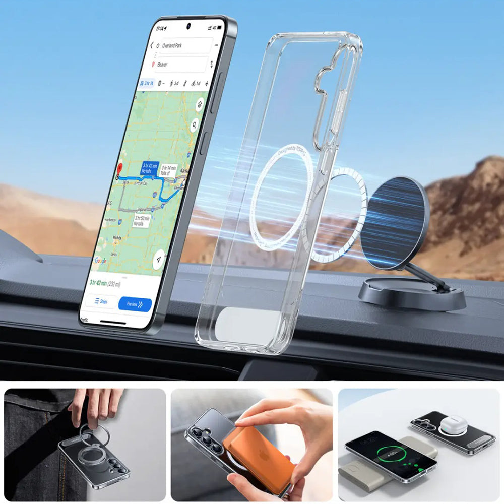 Funda MagSafe para Samsung Galaxy S25+ S936, Torras, Pstand, Transparente