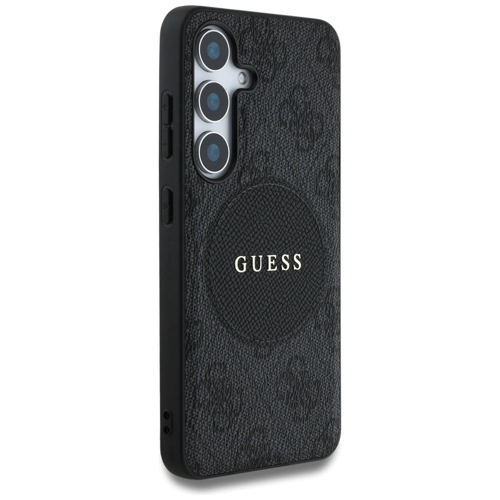 MagSafe Case for Samsung Galaxy S25 S931, Guess, 4G Circle Classic Logo, Black