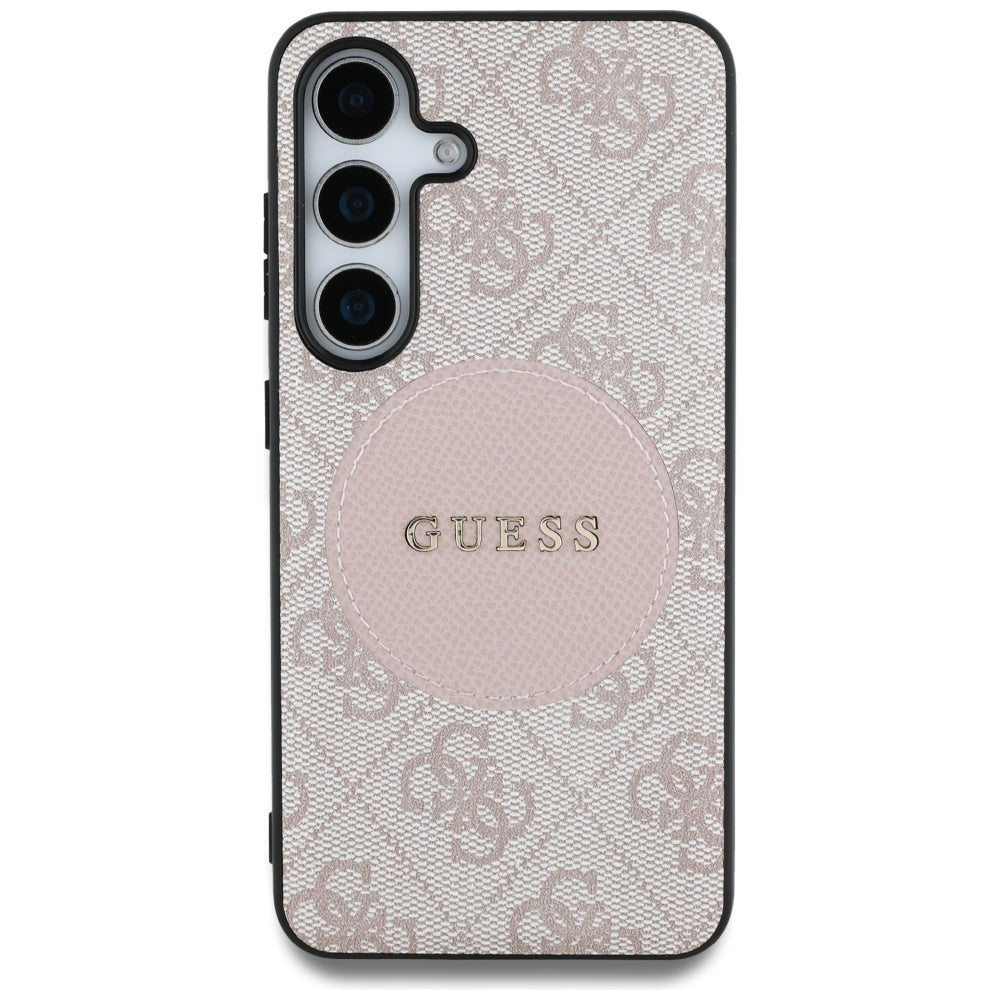 MagSafe Case for Samsung Galaxy S25 S931, Guess, 4G Circle Classic Logo, Pink