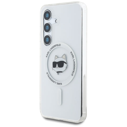 Funda MagSafe para Samsung Galaxy S25 S931, Karl Lagerfeld, IML Choupette's Head, Blanca.