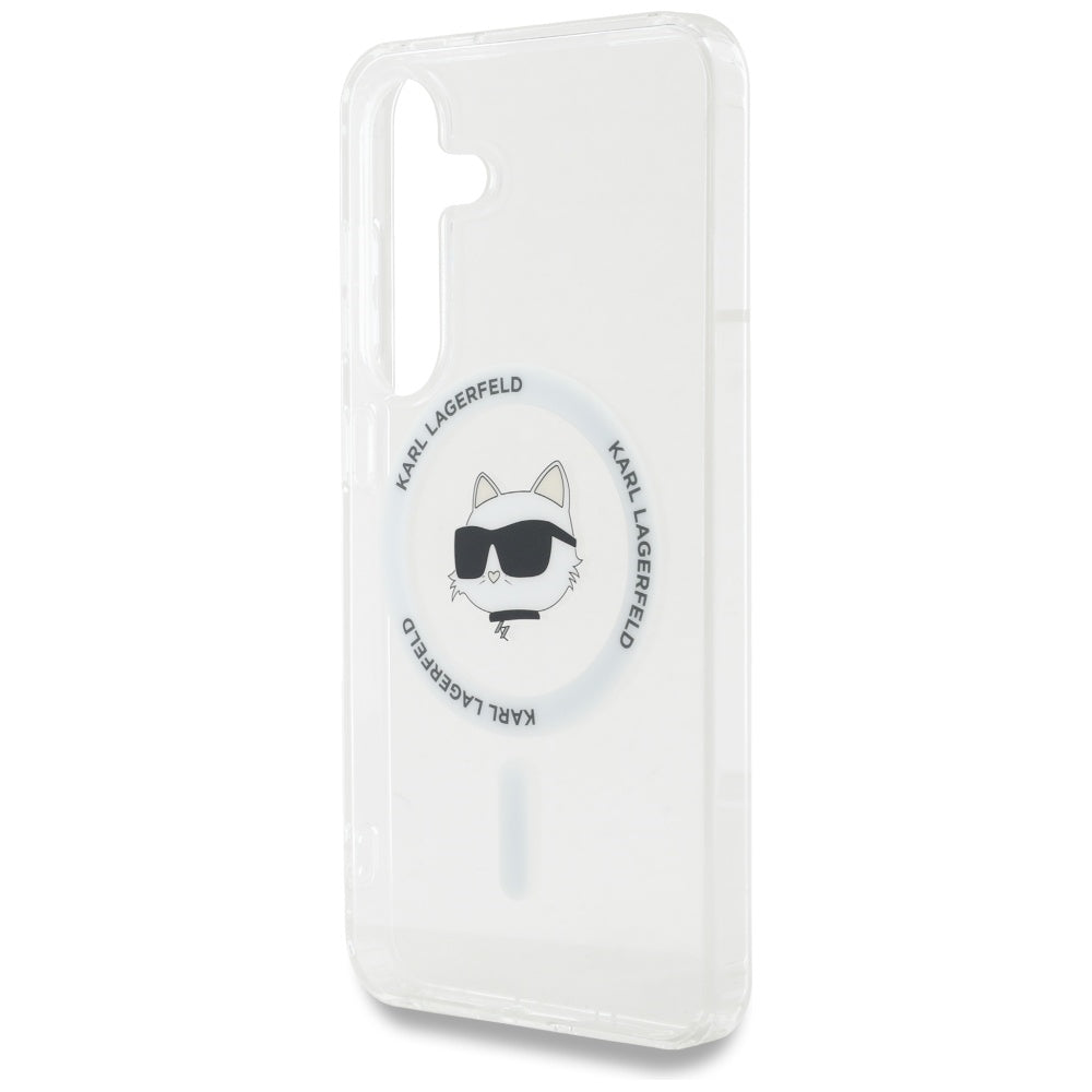 Funda MagSafe para Samsung Galaxy S25 S931, Karl Lagerfeld, IML Choupette's Head, Blanca.