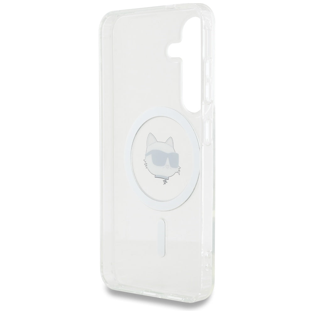 Funda MagSafe para Samsung Galaxy S25 S931, Karl Lagerfeld, IML Choupette's Head, Blanca.