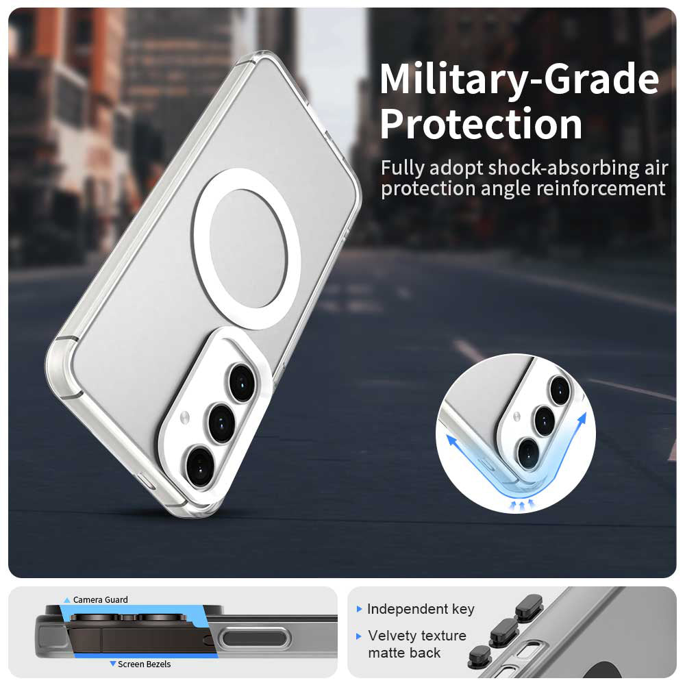 Funda MagSafe para Samsung Galaxy S25 S931 / S24 S921, Techsuit, CandyCase, Blanca