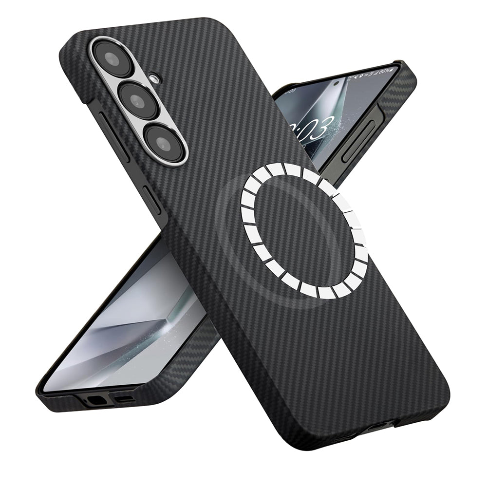 Funda MagSafe para Samsung Galaxy S25 S931, Techsuit, Fibra de Aramida, Negra