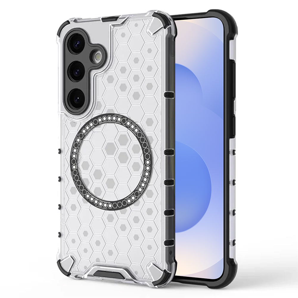 Funda MagSafe para Samsung Galaxy S25 S931, Techsuit, HoneyComb Shield, Blanca