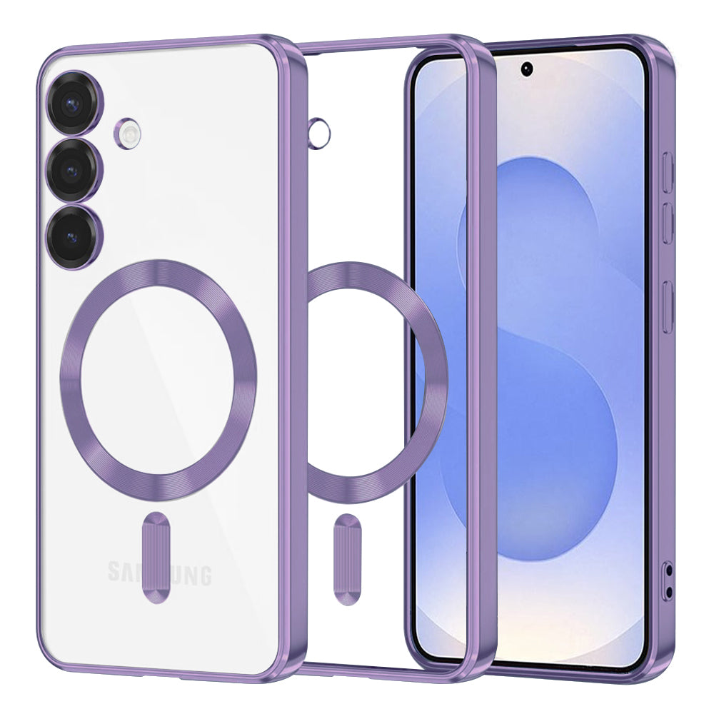 Funda MagSafe para Samsung Galaxy S25 S931, Techsuit, Luxury Crystal, Morado Claro