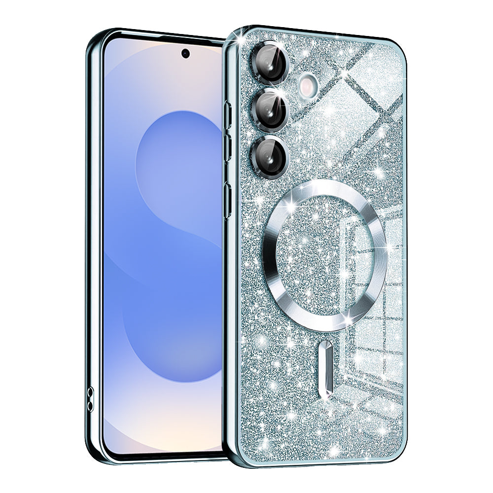 Funda MagSafe para Samsung Galaxy S25 S931, Techsuit, Luxury Glitter, Azul