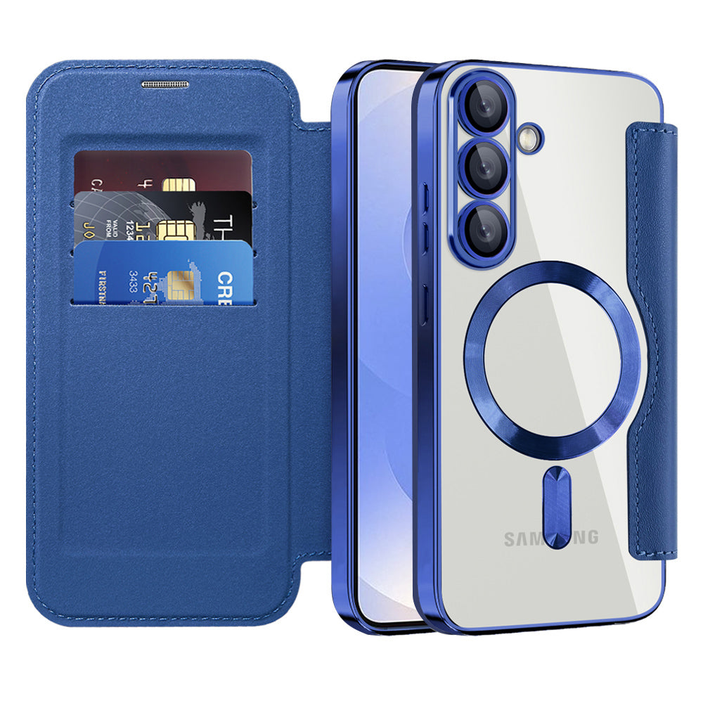 Funda MagSafe para Samsung Galaxy S25 S931, Techsuit, SmartMag Book, Azul