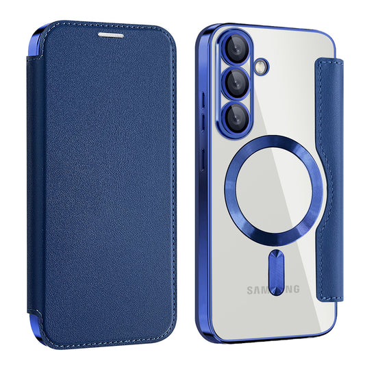 Funda MagSafe para Samsung Galaxy S25 S931, Techsuit, SmartMag Book, Azul