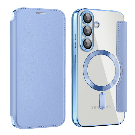 Funda MagSafe para Samsung Galaxy S25 S931, Techsuit, SmartMag Book, Azul