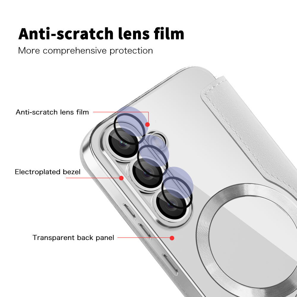 Funda MagSafe para Samsung Galaxy S25 S931, Techsuit, SmartMag Book, Gris