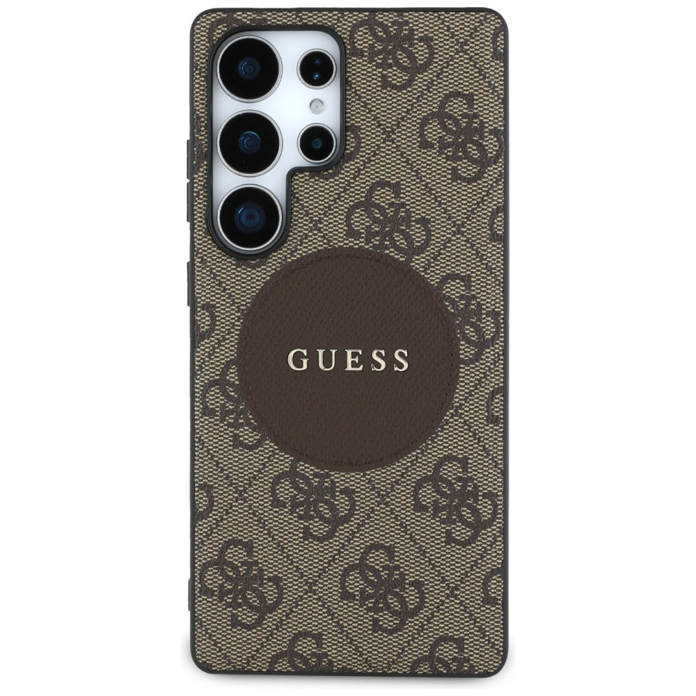 Funda MagSafe para Samsung Galaxy S25 Ultra S938, Guess, 4G Circle Classic Logo, Marrón