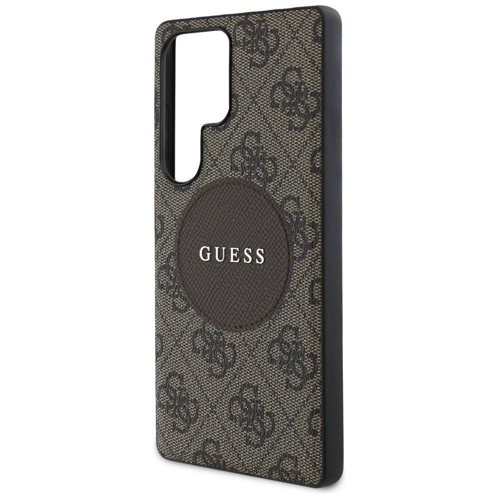 Funda MagSafe para Samsung Galaxy S25 Ultra S938, Guess, 4G Circle Classic Logo, Marrón