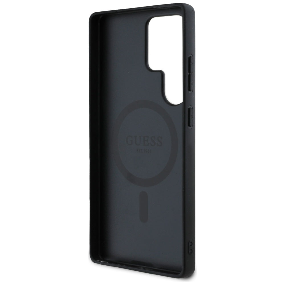 Funda MagSafe para Samsung Galaxy S25 Ultra S938, Guess, 4G Circle Classic Logo, Marrón