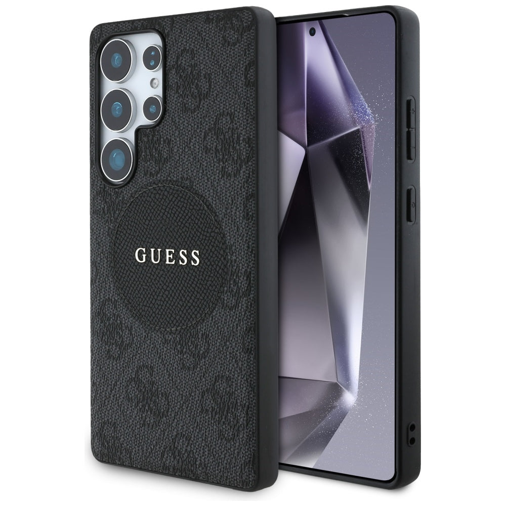Funda MagSafe para Samsung Galaxy S25 Ultra S938, Guess, 4G Circle Classic Logo, Negra