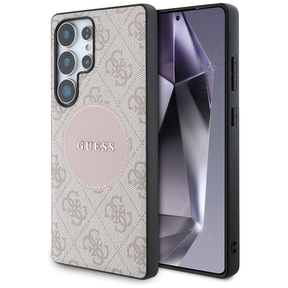 Funda MagSafe para Samsung Galaxy S25 Ultra S938, Guess, 4G Circle Classic Logo, Rosa.